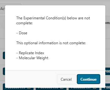 Sample Mapping confirmation message screenshot Sample Mapping confirmation message
